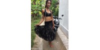 Convertible urban skirt-dress black and ivory